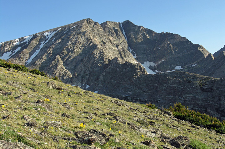 Morning shot of Ypsilon Mountain, from above timberline on the East Slope of Mount Chiquita