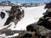 View from Notchtop Couloir, on the Odessa Gorge rim, looking west at Ptarmigan Glacier