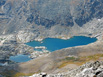 View of Chrystal Lakes at the bottom of Fairchild&rsquo;s NE face from the summit of Hagues Peak