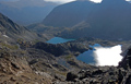 View of the Gorge Lakes from the summit of Mount Ida on the Continental Divide