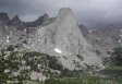 Pingora Peak with Wolf&rsquo;s Head in the background and a storm overhead, Cirque of the Towers, Wind River Range, Wyoming
