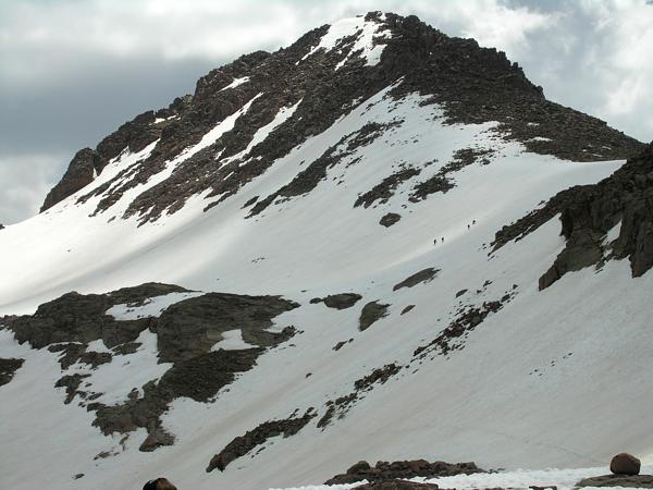Mt Windom and the north side of the west ridge, still holding a lot of snow